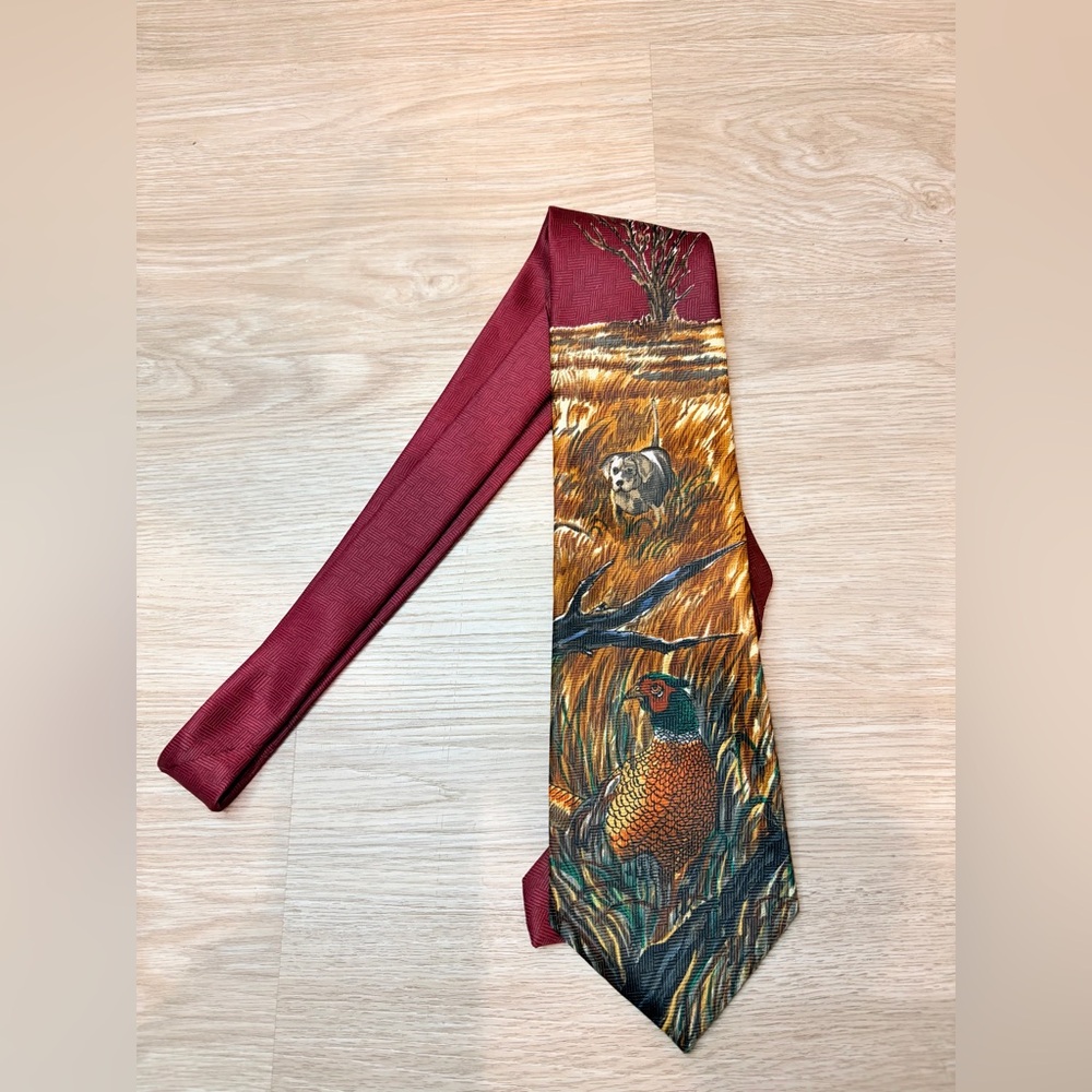 Vintage Men’s Reed St James Pheasant and Flushing Dog Tie